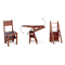 Brown Ladder Back Wooden Folding Chair Multi Functional Transformed Chair Ladder
