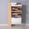 Three Drawers 59inch 40 Pairs Khaki Wood Shoe Storage Cabinet